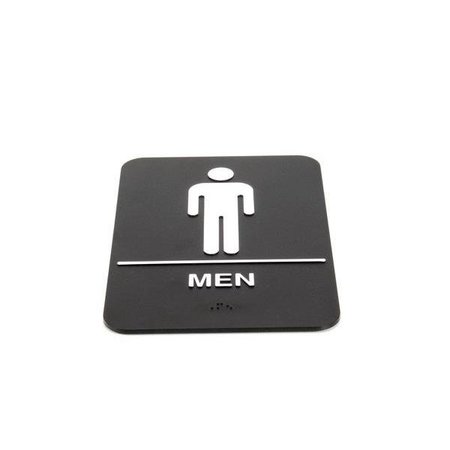 UPDATE INTL BRAILLE PLASTIC SIGN 6X9 - MEN S69B-6BK